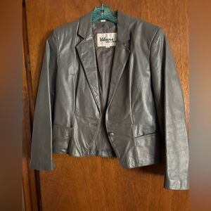 LEATHER WAIST STYLE BLAZER/JACKET